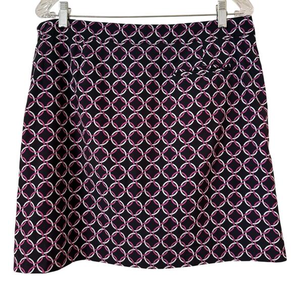 Greg Norman Golf Skort Size 10 Black Pink & White Links Side Zipper Slip Pockets - Picture 2 of 7